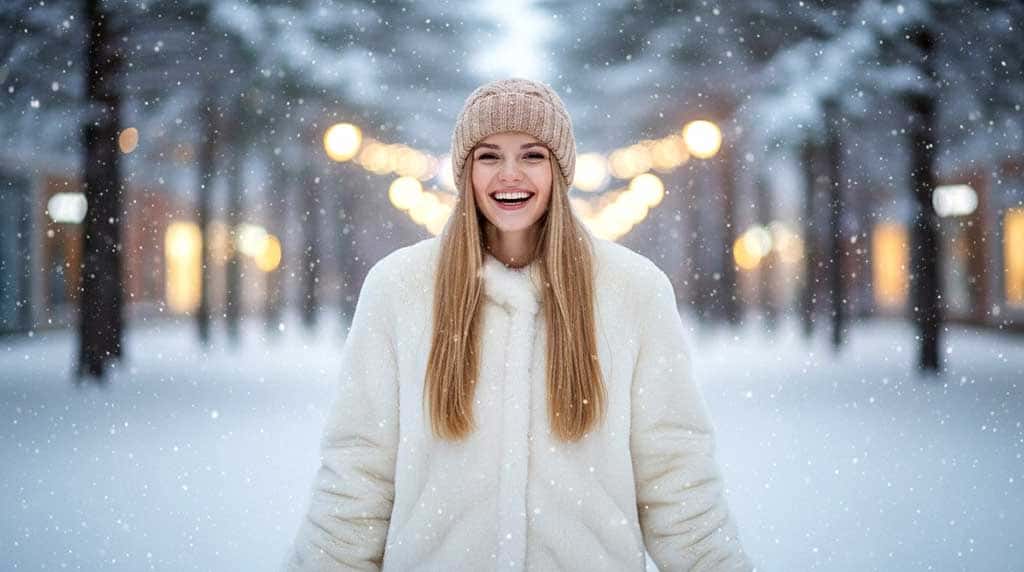 Красивые позы для фотосессии на улице зимой